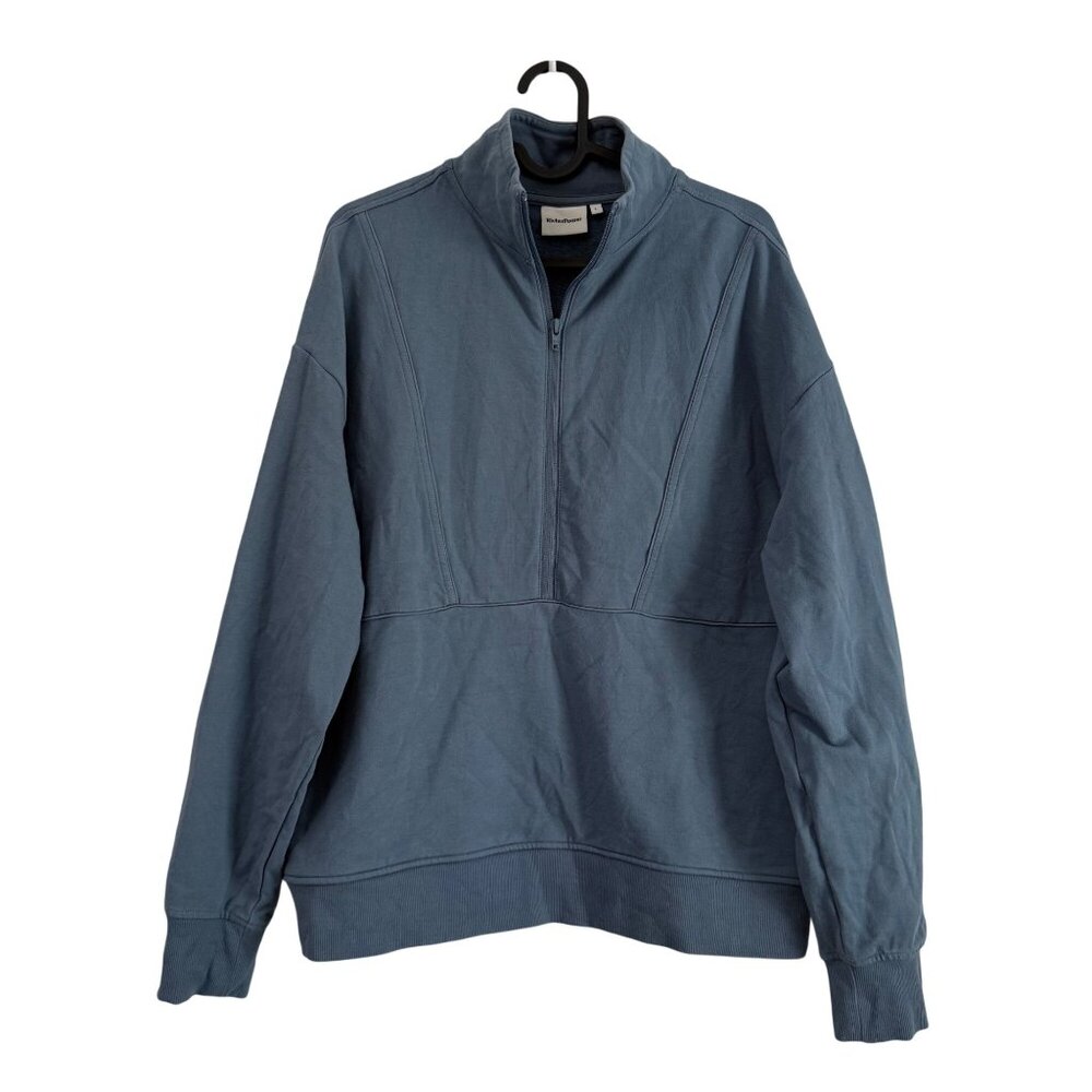 Richer Poorer Blue 1/2 Zip Cropped Pullover Sweatshirt Womens Size Large